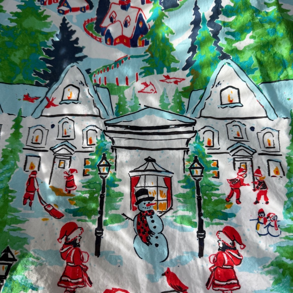 ModCloth Winter‎ Wonderland Skirt Holiday Village Print A-Line Size L - Picture 8 of 9